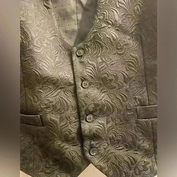 Vinci Philosophy black evening formal wedding vest & jacket with raised design - Picture 15 of 16